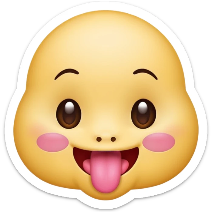 tongue out emoji kawaii face cute face :3 tongue out silly and fun adorable emoji sticker