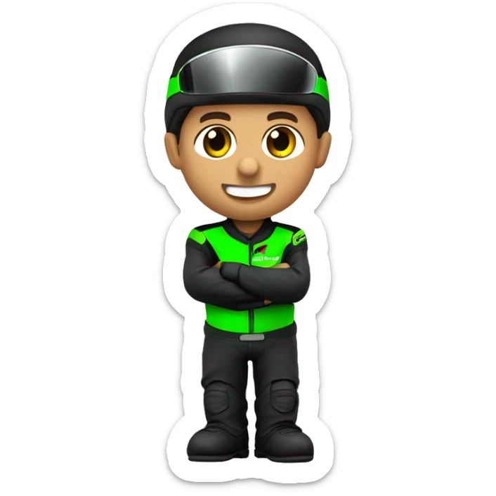  Piloto fazendo cumprimento na estrada de sua Kawasaki Zx10R preta 2018 sticker