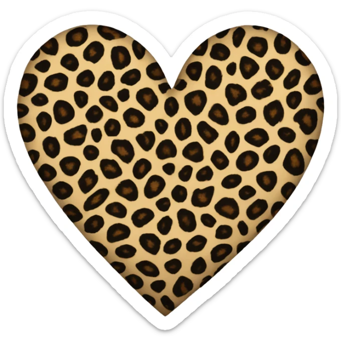 leopard print heart  sticker