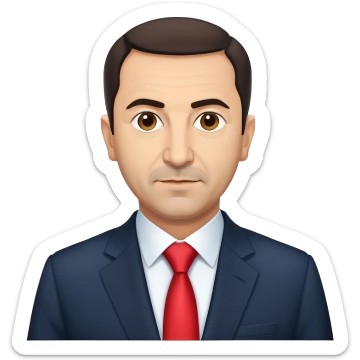 Turkish politician Ekrem İmamoğlu, Mayor of Istanbul, middle-aged man with short dark hair in a suit sticker