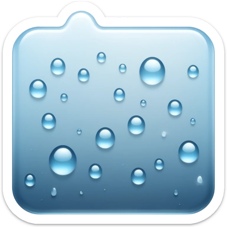 a close-up of a glass surface covered with small water droplets and light fog, as if from steam or humidity — some droplets sliding down slowly — soft reflections and blurred transparency give a realistic misty look — clean, glossy design with gentle lighting sticker