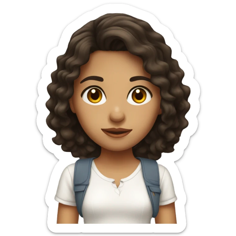 colombian girl with dark brown wavy hair 4,11 sticker