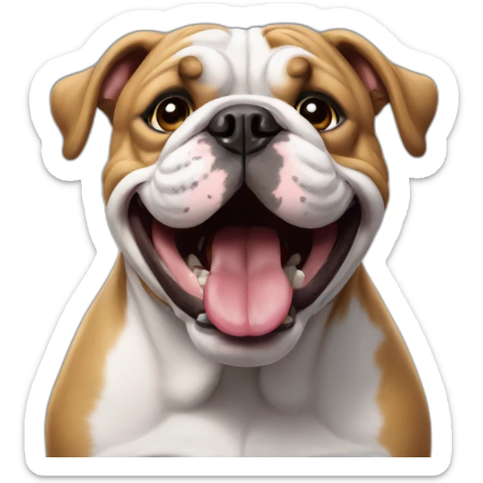 english bulldog smile sticker