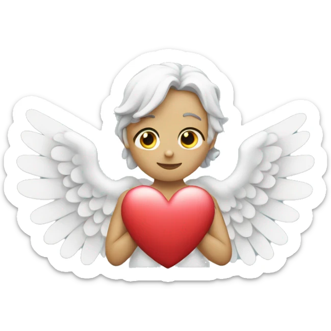 heart with angel wings sticker