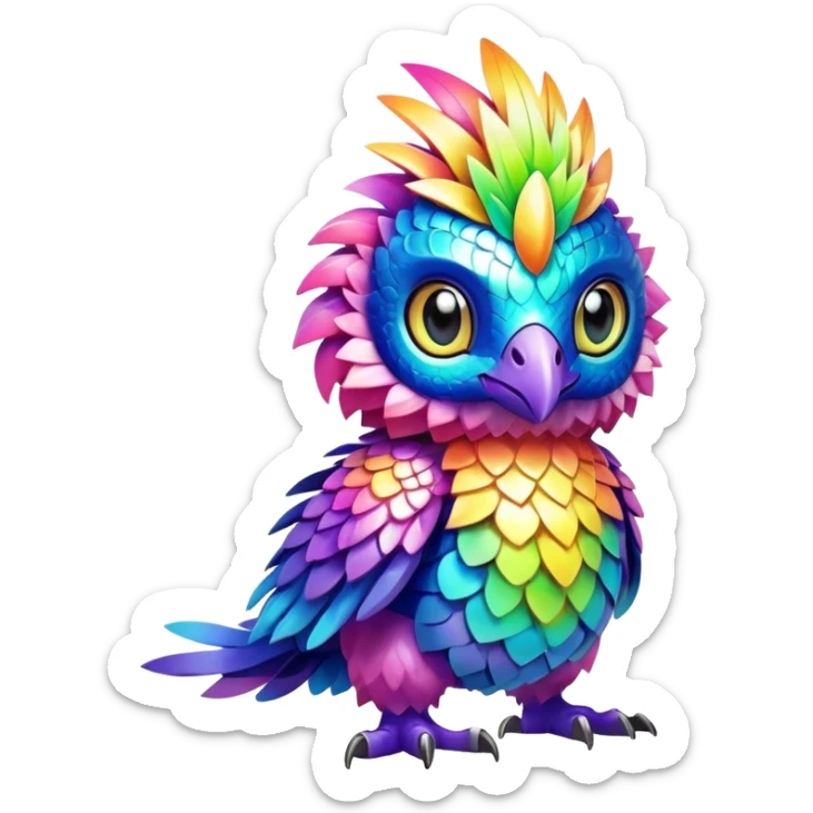 Colorful Exotic Mythological Ethereal Cute Pokémon-Fantasy-Animal-Digimon-Monster-Beast-Fakémon-hybrid-creature (full body) sticker