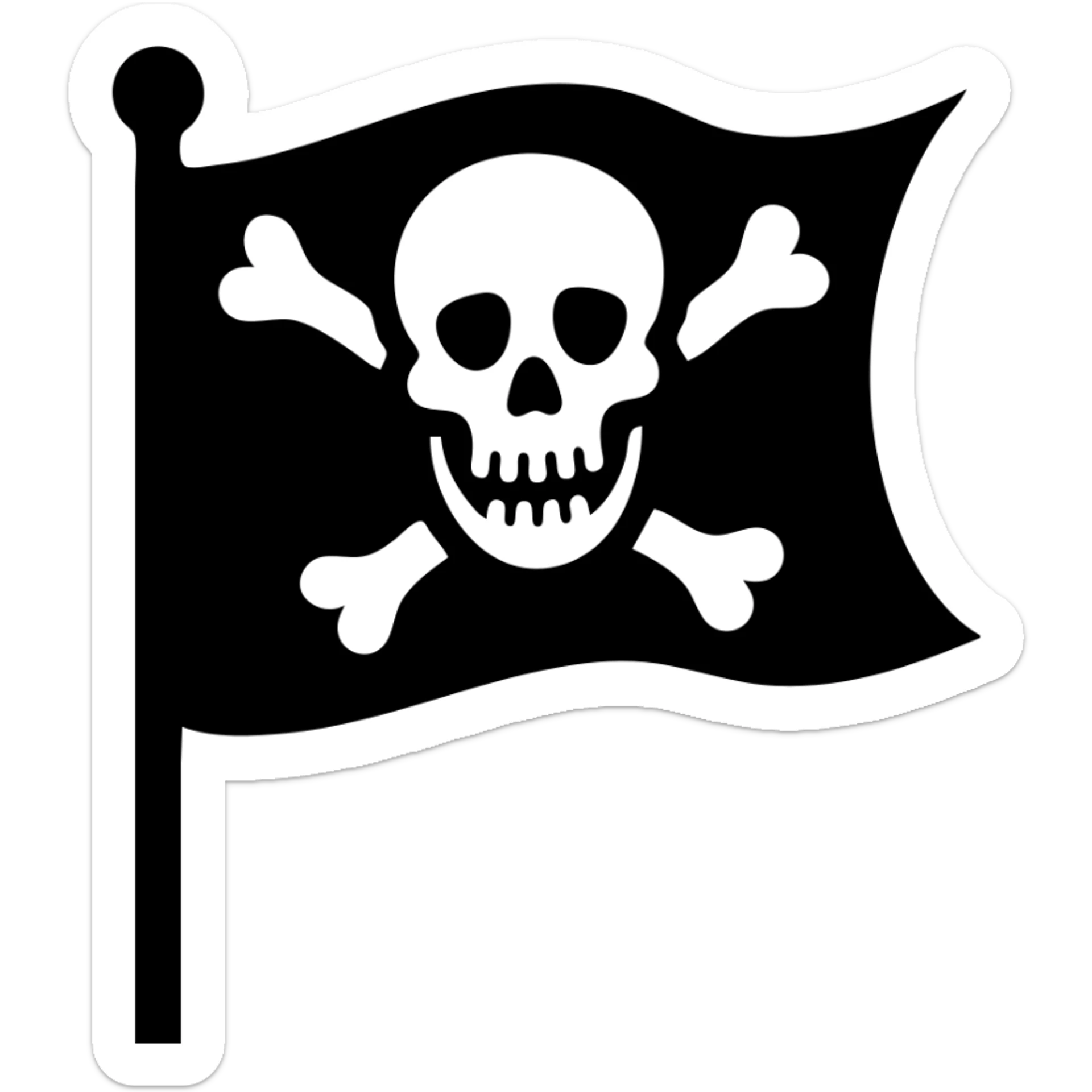 pirate flag with skull and crossbones, jolly roger sticker
