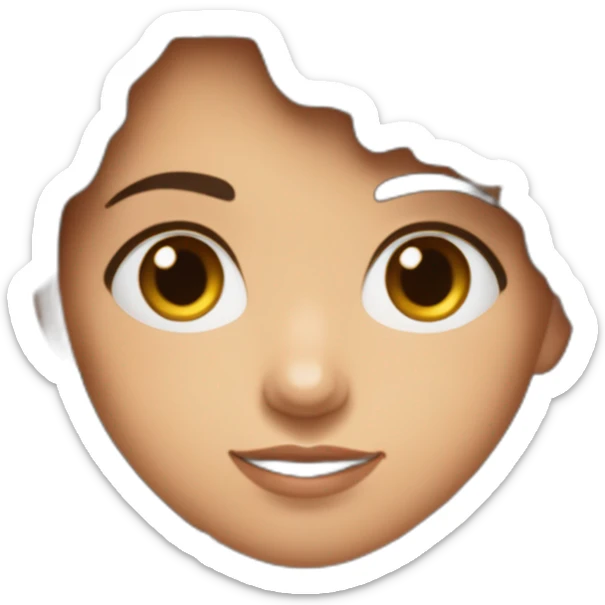 Fille brune cheveux lisses peau claire aux yeux bleus qui fait un câlin à son copain brun cheveux bouclé peau mate avec yeux marrons sticker