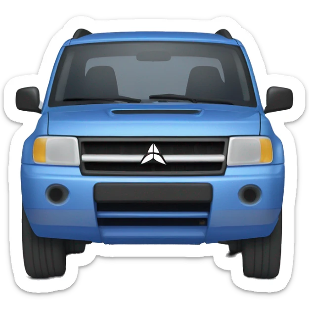blue, 2 door, 1997 mitsubishi pajero mini, with turbo hood scoop sticker