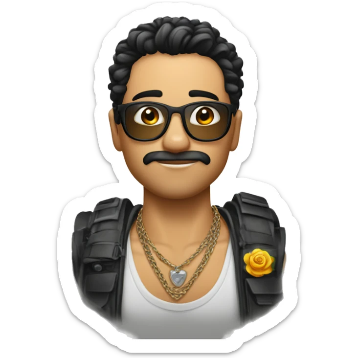 Chico muy guapo con bello corporal y algunos tatuajes sticker