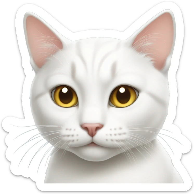 white cat sticker