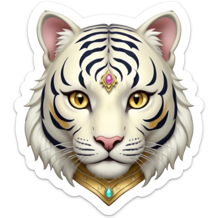 Female white tiger khajiit leader of the umbral rose  sticker