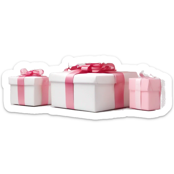 Light pink Christmas gifts under a white Christmas tree  sticker