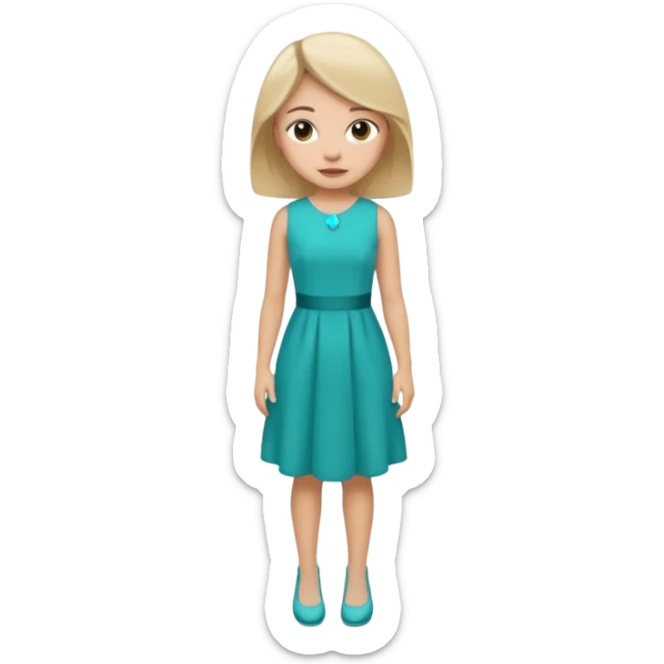 👗🧍‍♀️ merge this emojis the dress should be teal on a girl full sticker