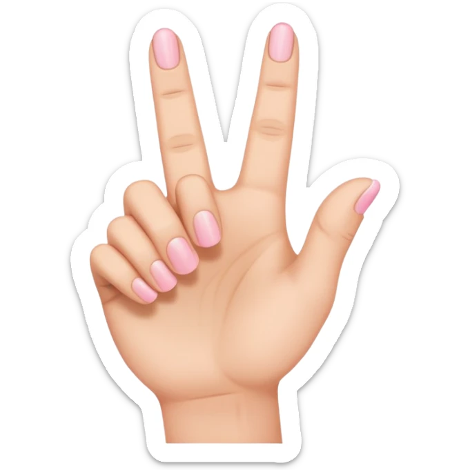hand with index, middle, and pinky fingers up sticker