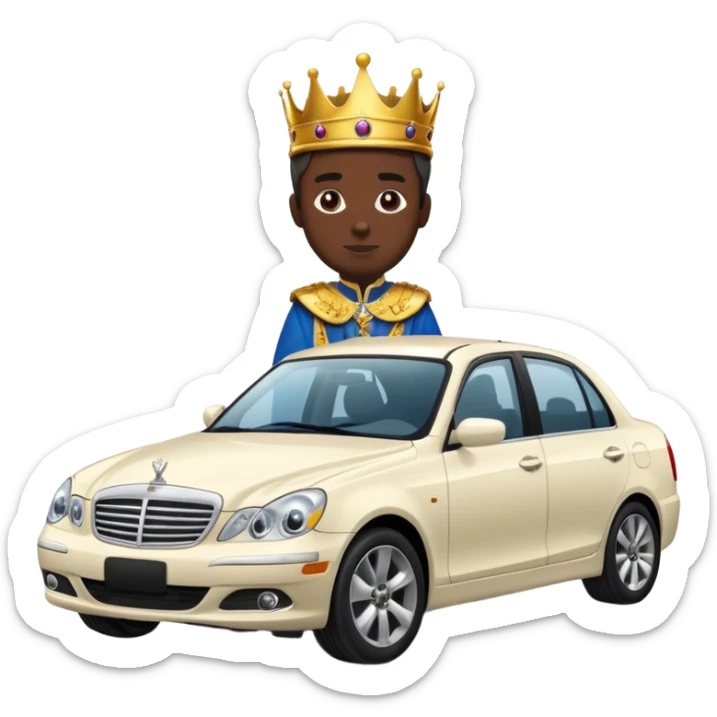 King standing on a car sticker