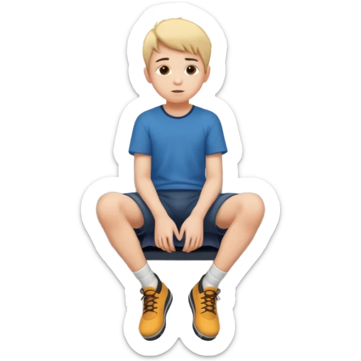 Ragazzo seduto su un tetto di un palazzo, con le gambe a penzoloni sul vuoto sticker