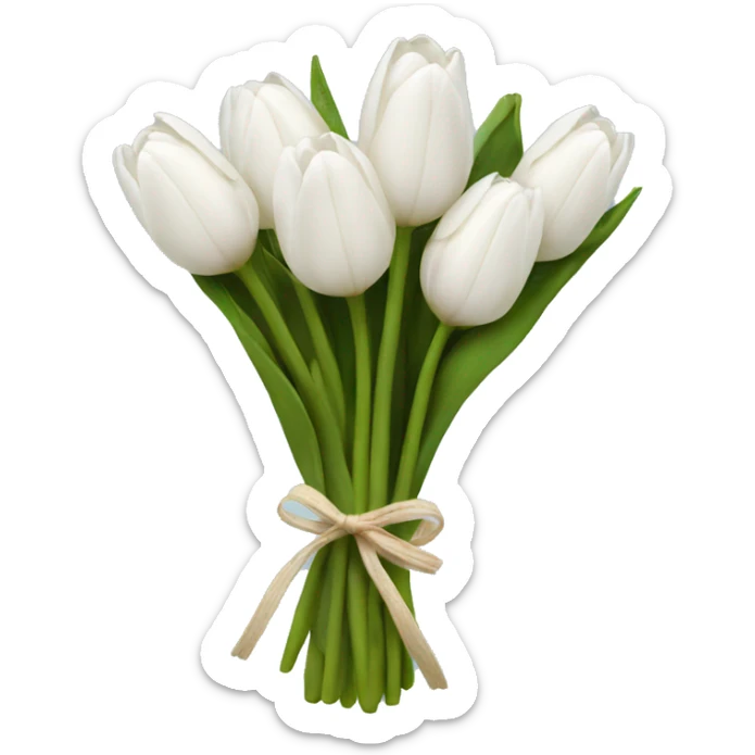 white tulip bouquet  sticker