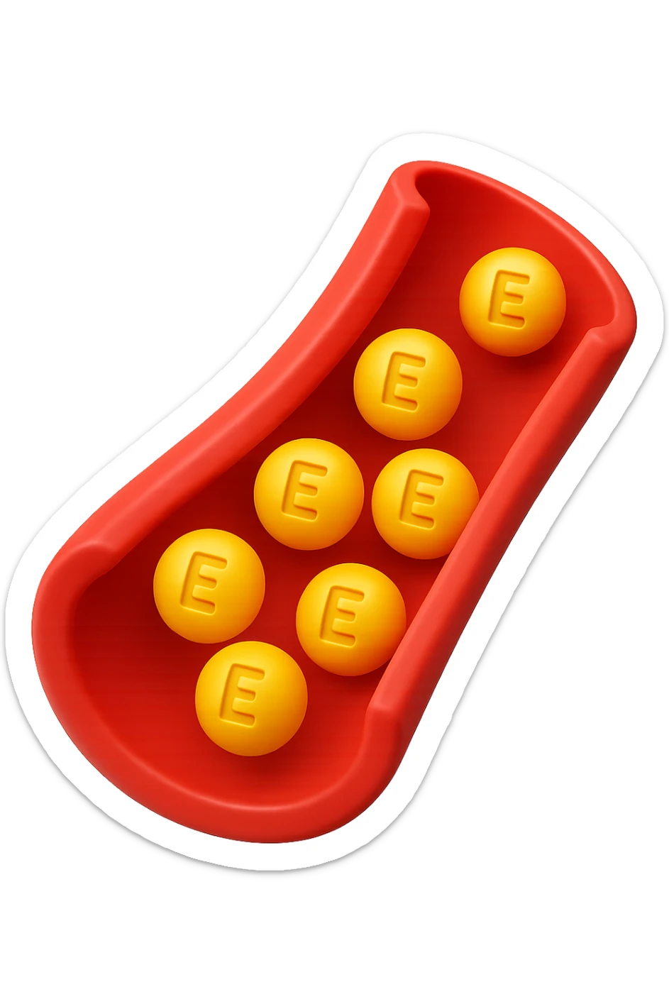 EMOJI STILE IPHONE 3D DI particelle di ormoni estrogeni che circolano in una vena umana sticker