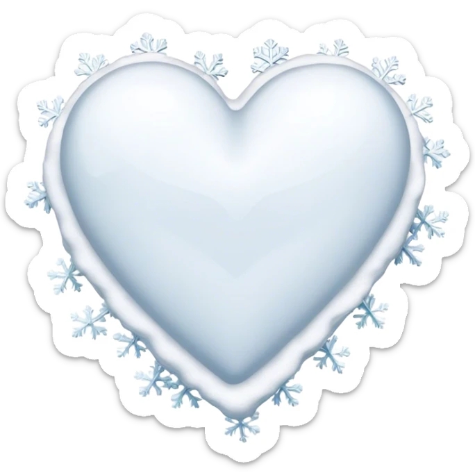 Snow heart sticker