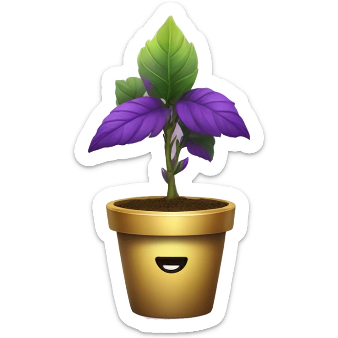 plant of growth with party decor of purple and gold colors sticker