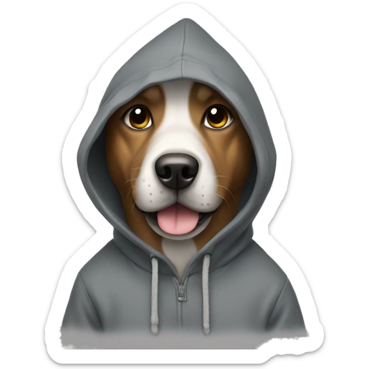 Dog with a hoodie sticker