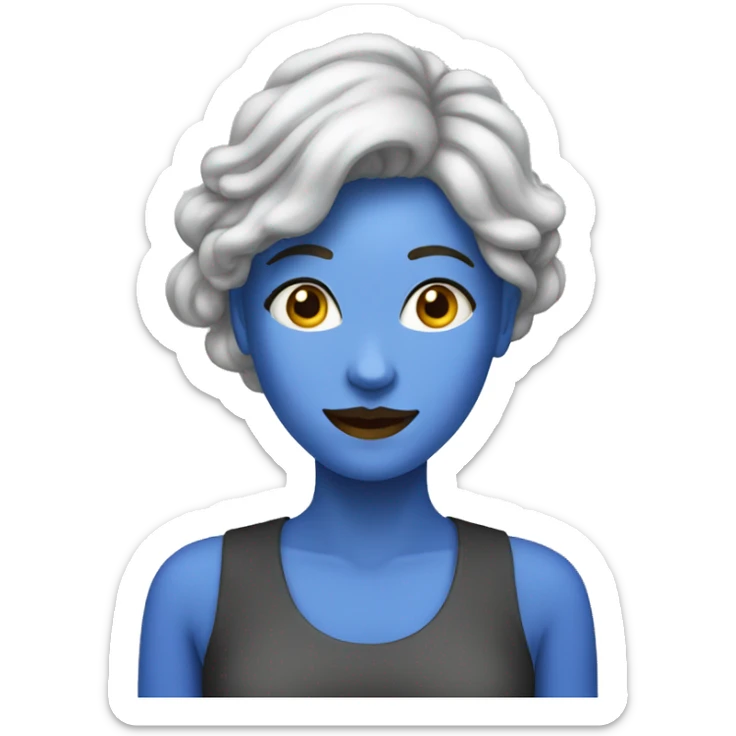  a picture of a woman with voices inside her head that helps her accomplish her goals sticker