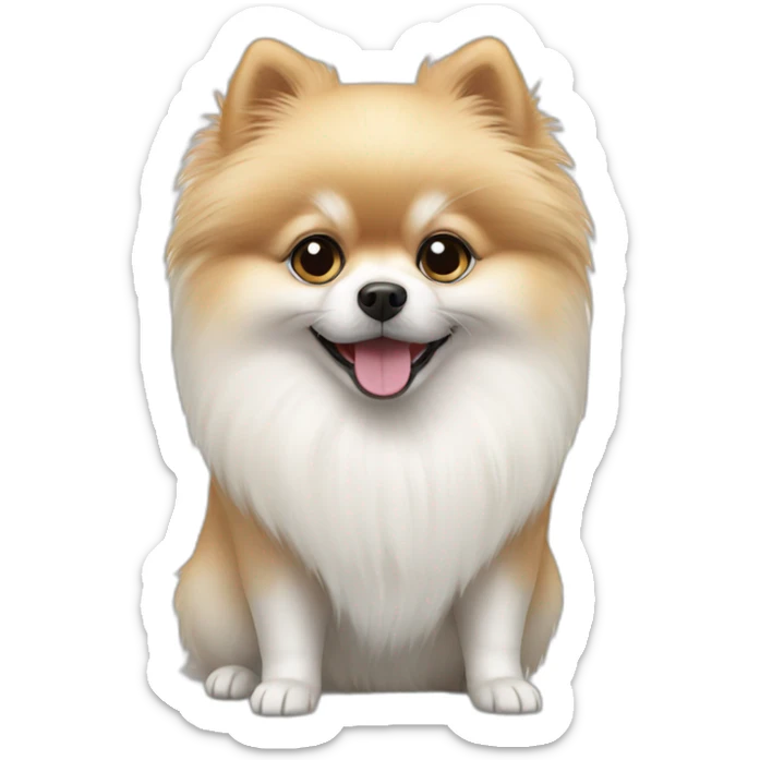 White pomeranian sticker