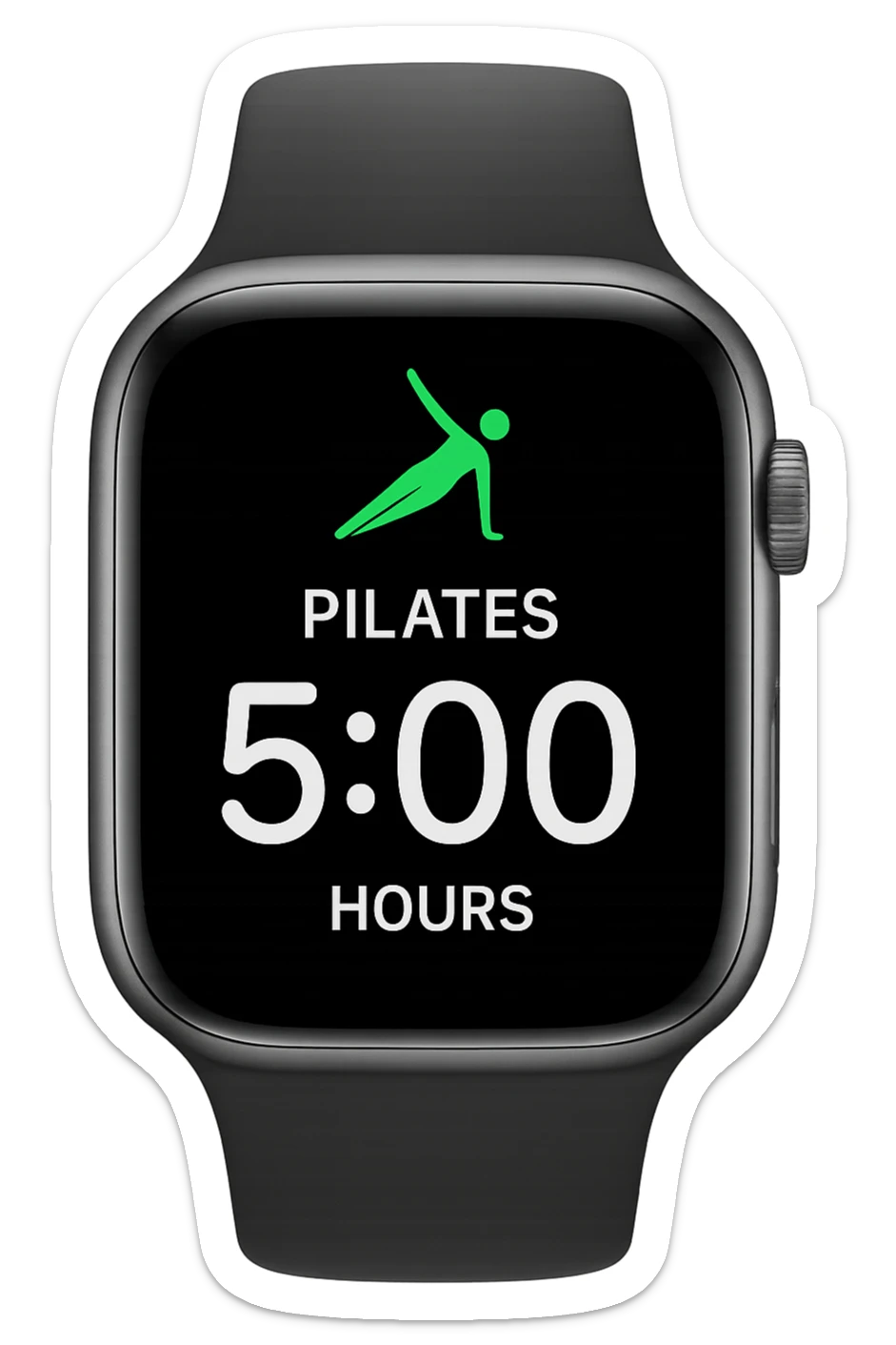 smartwatch con modalità attiva di pilates che segna 5 ore di pilates, REALISTICA 4K sticker