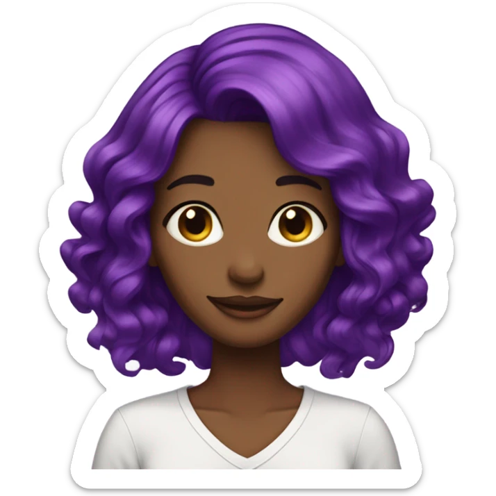 Purple hair sticker