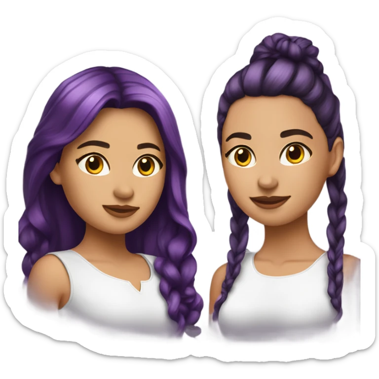 Mexican-duo-girls-best-friend-brunette-purple hair sticker