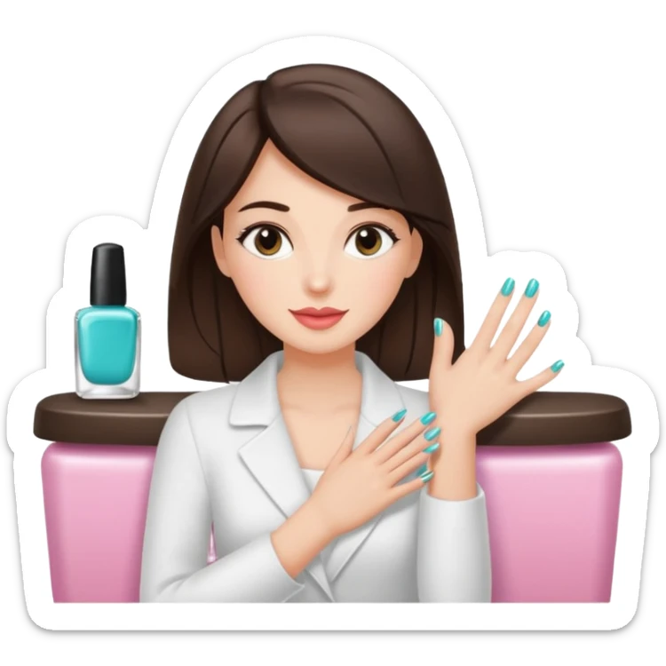 Brunette a manicure at nail salon wind club and I love it when I love it  sticker