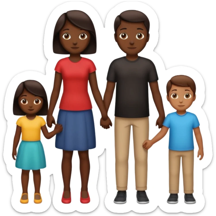 no faces only silhoute of family of 5 sticker