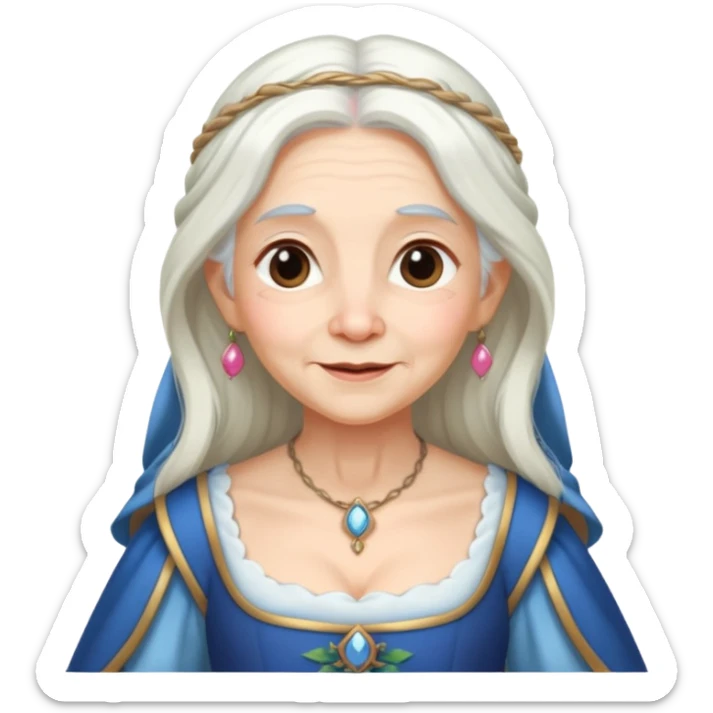 The kind and amiable grandmother in medieval fairy tales sticker