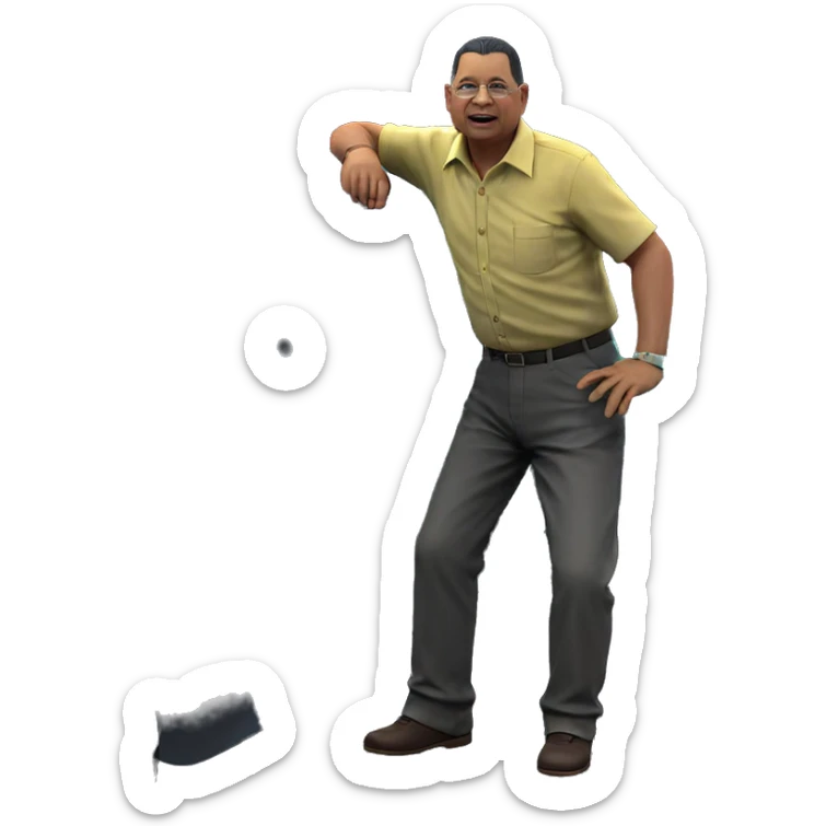 old man in yellow shirt sticker