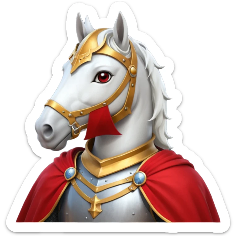 medieval horse rider knight portrait, head and shoulders only, armor collar, cloak, intense eyes, fantasy vibe, 3D cartoon, mobile game icon style, clean background, no text, no watermark
 sticker