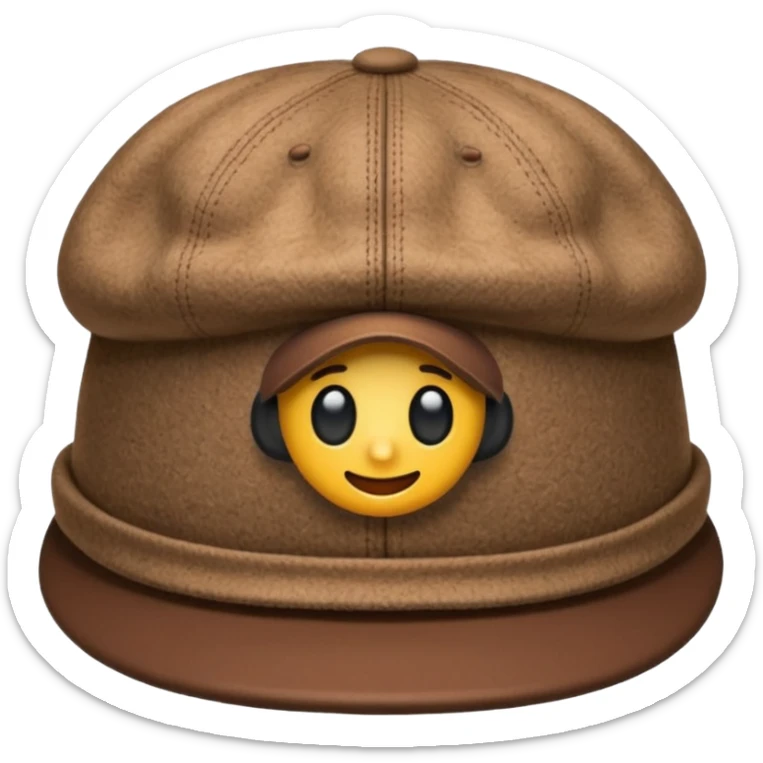 brown cap hat sticker