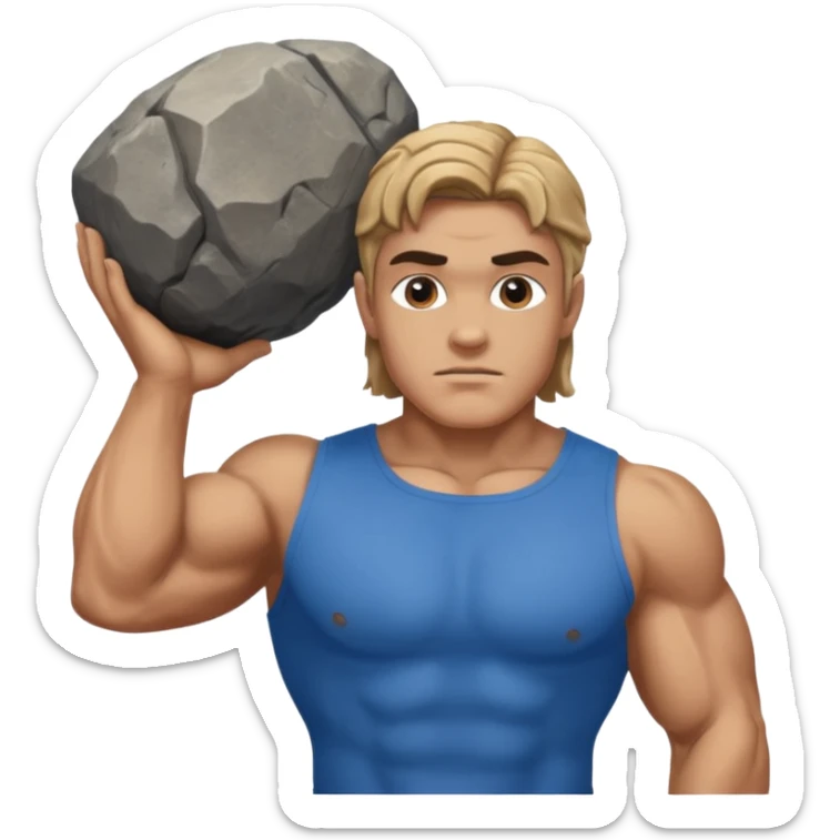 Atlas the greek god with a A big rock and shirt Without a hole sticker
