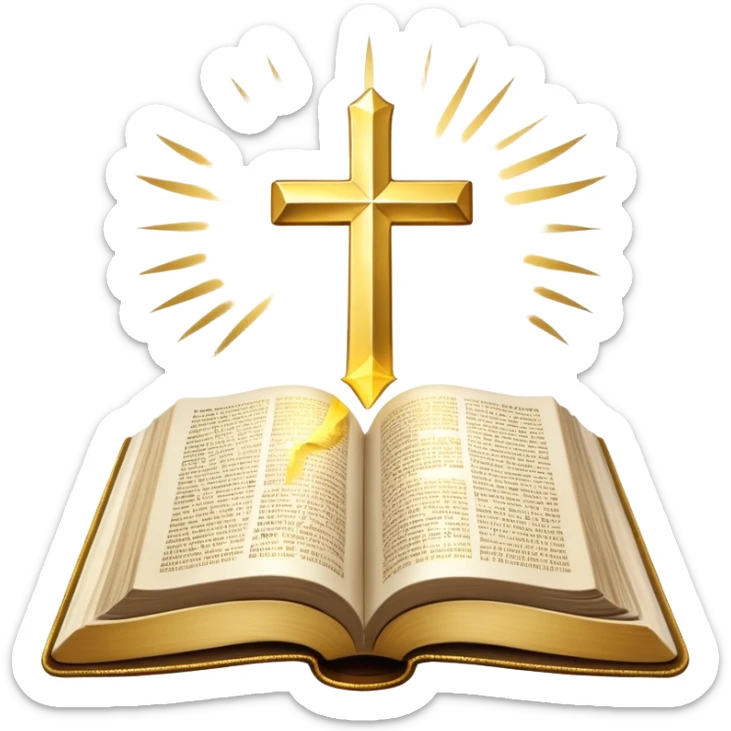 The Holy Bible Book Flipped Open With Glorious Divine Gold Shine beaming out of it  sticker