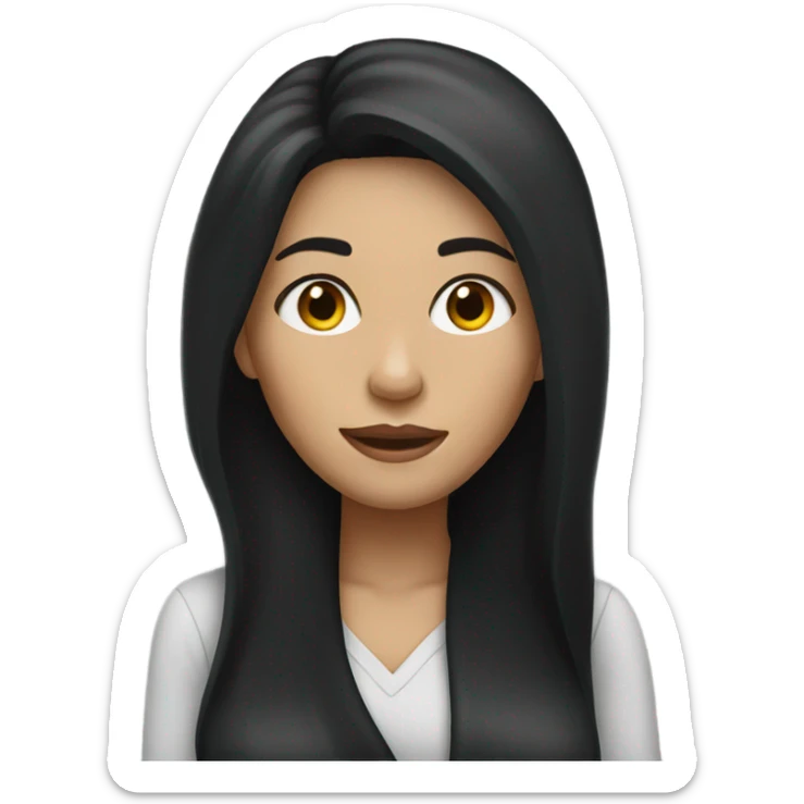 Woman with long black hair sticker