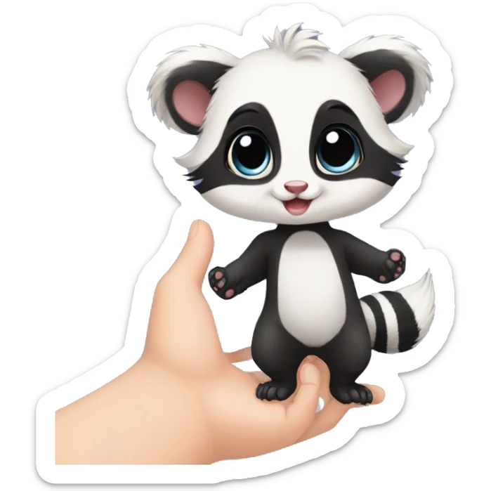 Cute baby skunk-panda-raccoon-ferret-hybrid full body sticker