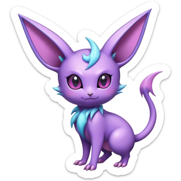 Cool Edgy Cute Shiny Ethereal Noibat-Espeon-Nidorino-hybrid  full body sticker