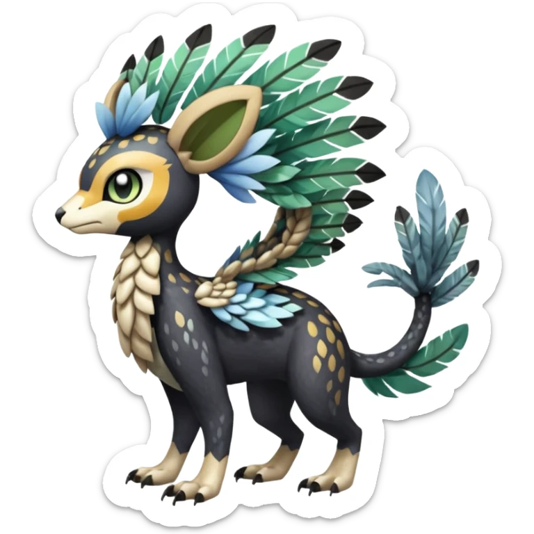 Meloetta-Garurumon-Trico-Pokémon-Fakémon-fusion-hybrid-creature sticker