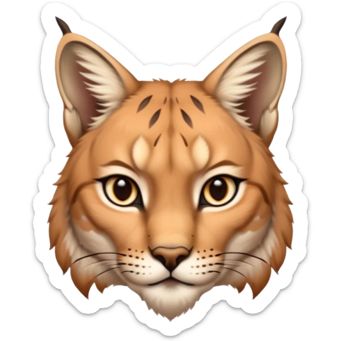 A high-resolution photo-realistic digital illustration of a majestic lynx, chest upward A high-resolution, photo-realistic digital illustration of a majestic young Eurasian lynx, shown from the shoulder upwards with lyx markings sticker