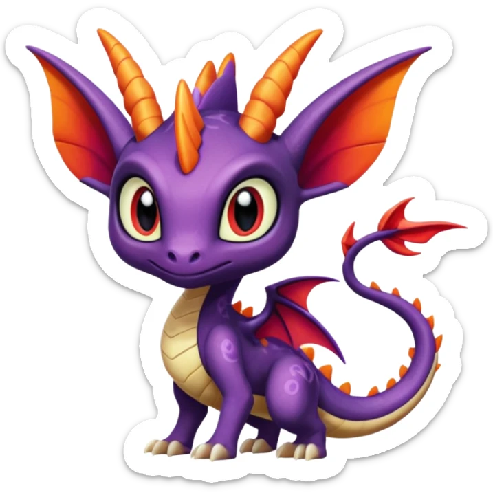 Colorful Realistic Exotic Meloetta-Cynder-Spyro-Toothless-Fakémon-creature-hybrid sticker