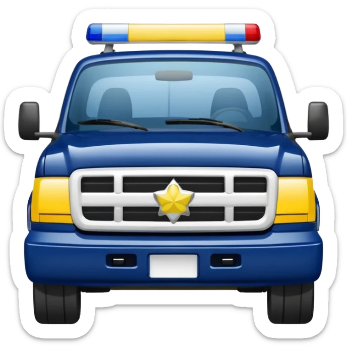 Police Pickup Truck with Body Color Is Navy, White And Lemon Yellow With number Is 02 With sticker
