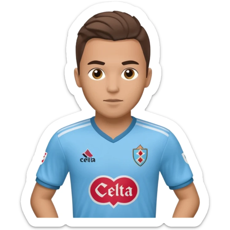 Celta Vigo soccer player in action, jersey with Celta Vigo logo on chest sticker