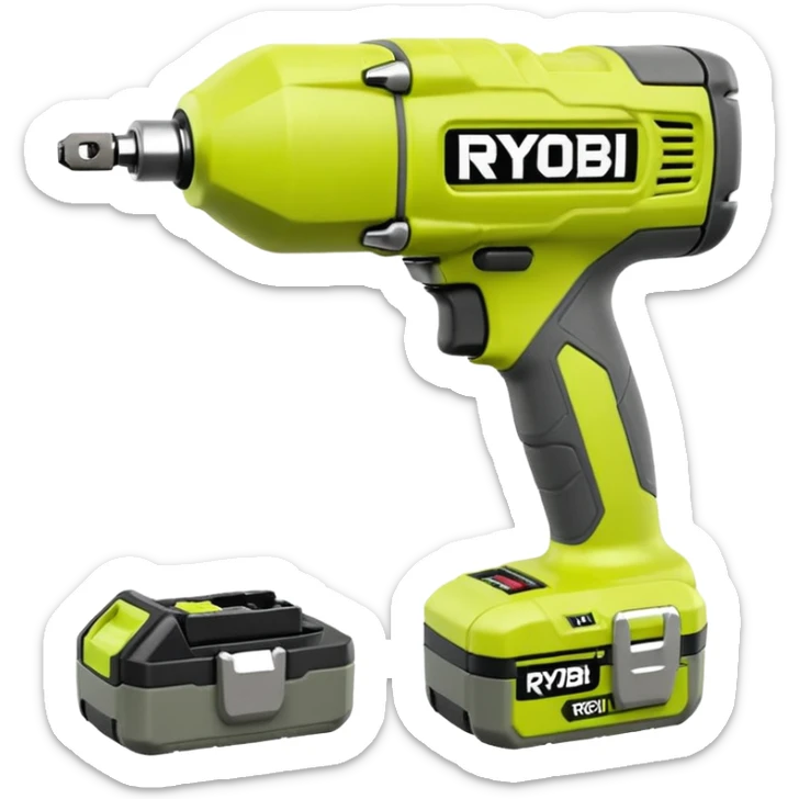 Ryobi R18ID2-0 Impact Wrench 1/4" Hex 18V ONE+ 200Nm with battery emoji style  sticker