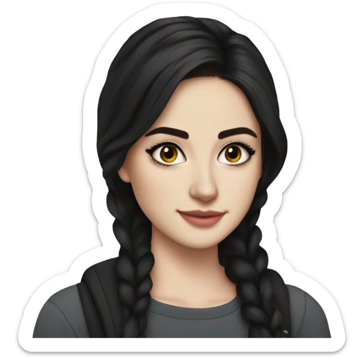 Hania amir, teen, full body, aesthetic, well detailed, black hair sticker