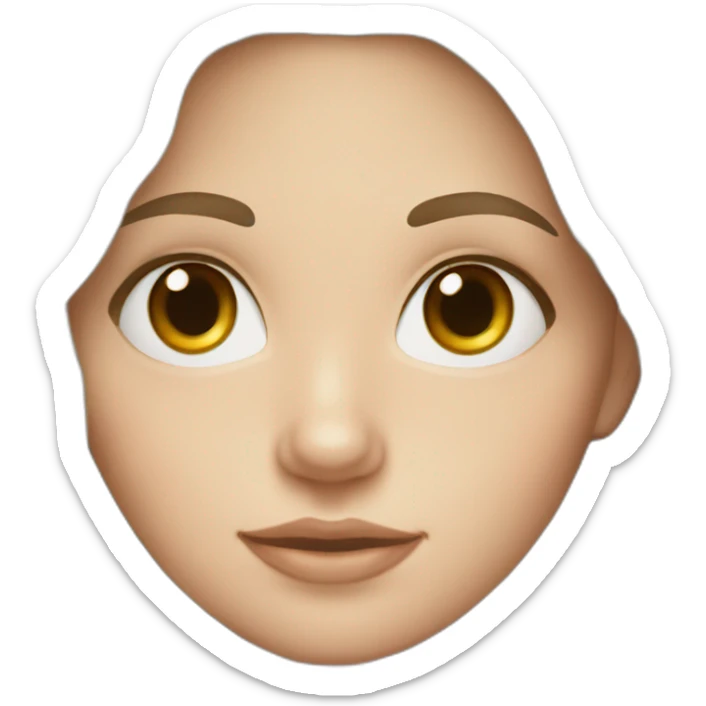 white girl with wavy long dark hair, freckles and dark brown eyes sticker