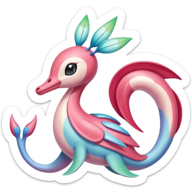 Colorful Exotic Meloetta-Milotic-Crsselia-Primarina-Kirby-Fakémon-creature-hybrid sticker